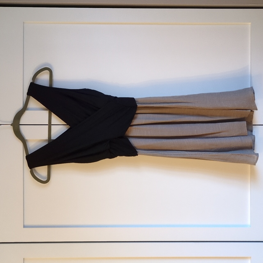 NWT Anthropologie Amadi Lola Black & Tan A-Line Dress Size S - Picture 2 of 9
